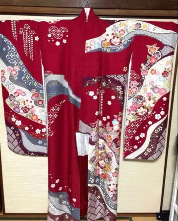 빨간 등나무 손수건 후리소데 기장 157