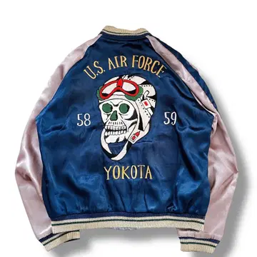 TAILOR 동양 스카잔 리버서블 자수 요코타 기지 네이비 실버