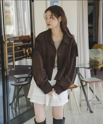 [ 안감 있음 ] 스웨이드 프린지 자켓