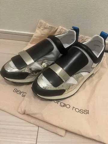 [새상품급] sergio rossi 스니커즈 블랙/실버 37