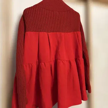 완판템 Sono 백 티어드 귀여운 빨간색 니트 긴팔 상의