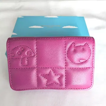 츠모리치사토 카드 케이스 퍼플 고양이 퀼팅