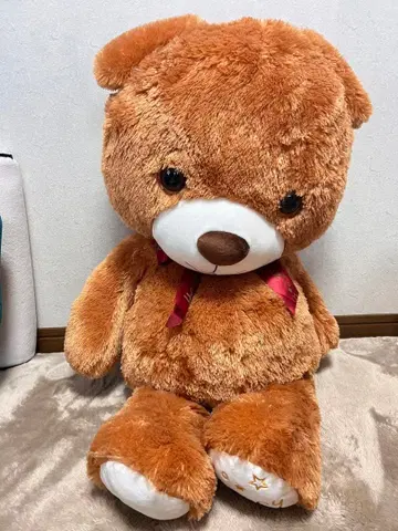 브라운 리본 포함 빅 봉제 인형