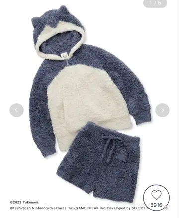 [포켓몬 수면] 젤라토 카비곤 후드티 & 숏팬츠 세트