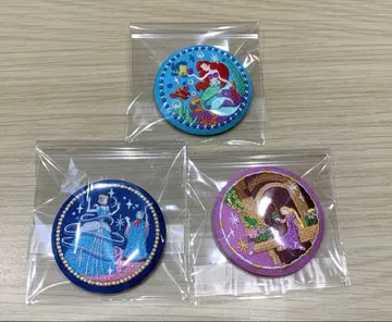 디즈니 자수 캔뱃지 인어공주 신데렐라 라푼젤