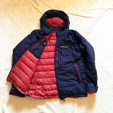 몽벨 콜로라도 후드티 리버서블 다운 자켓 블랙 x 빨간색 S