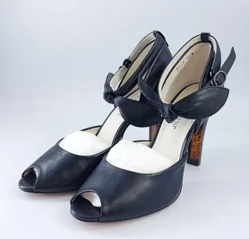 JILL STUART 스트랩 리본 펌프스 24.5cm 힐 표범 무늬