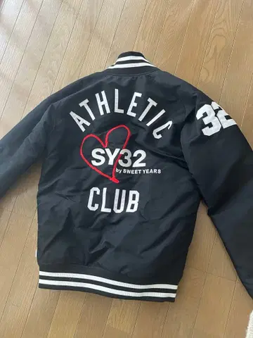 SY32 블랙 바시티 자켓 S 사이즈