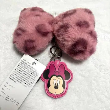 디즈니 미니 아베일 거울 참 키링 레오파드 무늬