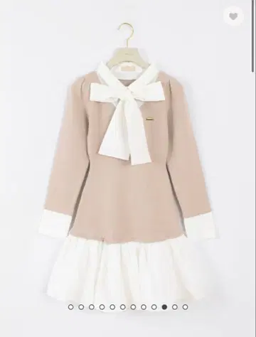 An MILLE 셔츠 도킹 니트 원피스 S 베이지