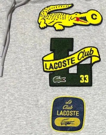 컨디션 최상 라코스테 풀오버 후드티 라이트 그레이