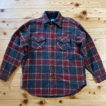 뉴질랜드제 스완드리 퓨어 울 셔츠 자켓 체크 무늬