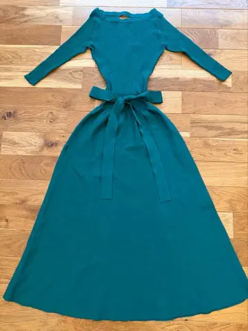 미사용 Jewel changes 다크 그린 니트 원피스