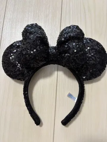 미니 머리띠 블랙 스팽글