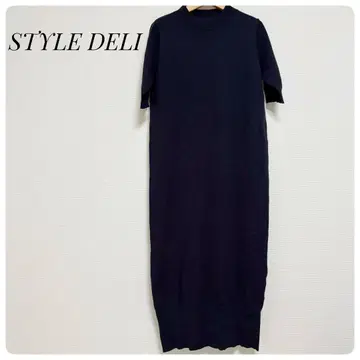STYLE DELI 명작 롱 니트 원피스 네이비 2