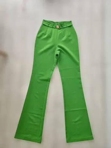 저스트 카발리 플레어 팬츠 그린 벨트 포함 S 사이즈