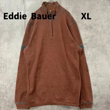 에디 바우어 남성용 하프 지퍼 니트 XL 브라운 스웨터 [ 7721 ]