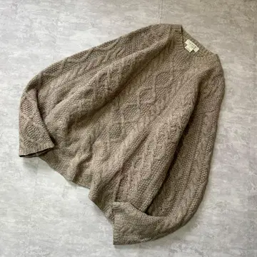 00s J.CREW 아란 편직 울 니트 핸드 니트 손뜨개질 케이블