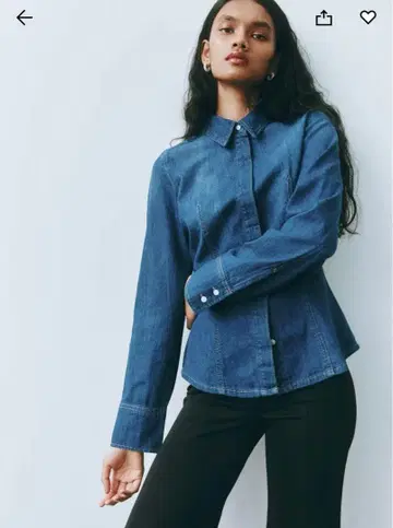 H&M 에이치앤엠 데님 핏 셔츠 XS