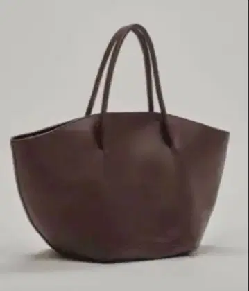 버건디 합성 피혁 토트백