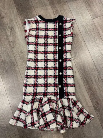 jewels 체크 무늬 트위드 드레스