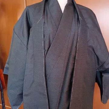 본고장 오시마 명주 남성용 앙상블 네이비 컬러, 실 부착 미사용품