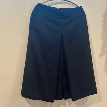 네이비 플리츠 스커트 하이웨스트