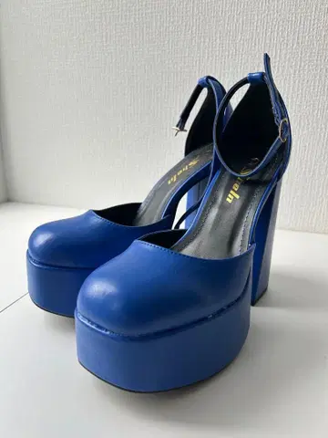 파랑 블루 하이힐 펌프스
