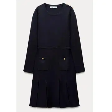 ZARA XS 숏 플리츠 니트 원피스