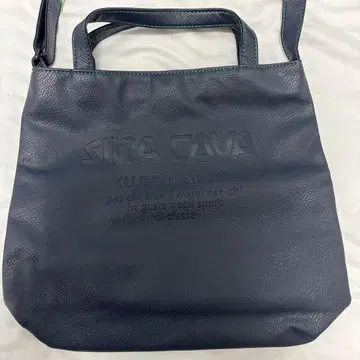 네이비 숄더백 합성 피혁 로고