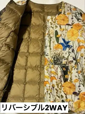 TAION x graniph 리버서블 다운 올 패턴 카키 2WAY