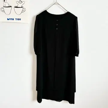 블랙 드레스 원피스 무릎 기장 쉬폰 A라인 포멀 심플