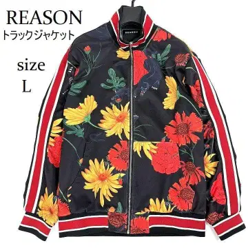 REASON 리즌 플로럴 올 패턴 트랙 자켓 꽃무늬 L
