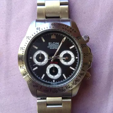 ELGIN 크로노그래프 손목시계 블랙