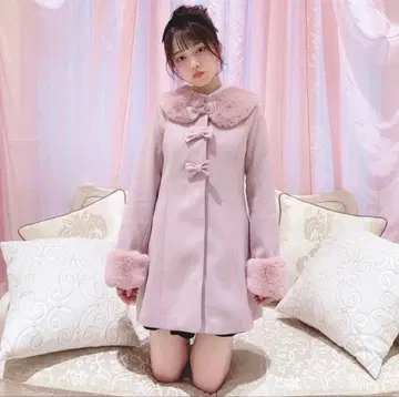 [새상품급] missmine 프론트 리본 A라인 코트