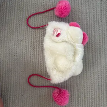 USJ 퍼 소재 머리띠 화이트/핑크