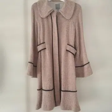 핑크 플레어 슬리브 롱 코트