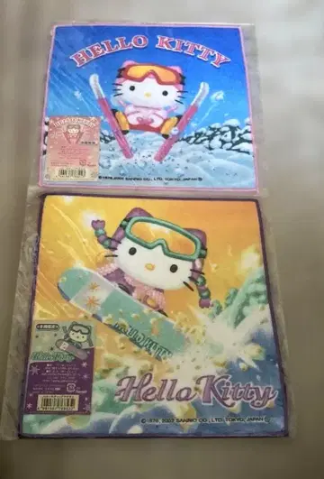 헬로키티 스키 겨울 한정판 미니 타월 2개 세트