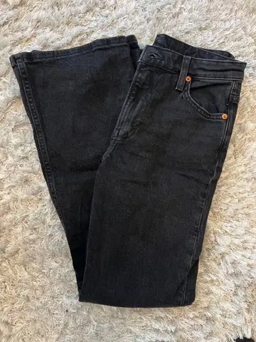 에이치앤엠 H&M 플레어 하이웨스트 데님 청바지 34 블랙