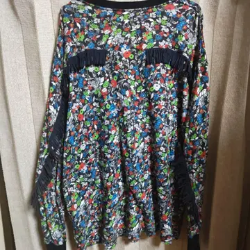 FACETASM FLORAL FRINGE LONG TEE