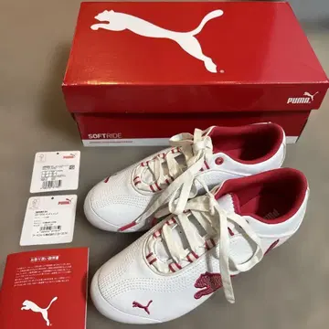 Puma Soft Ride 화이트/레드 신발 미사용 새상품