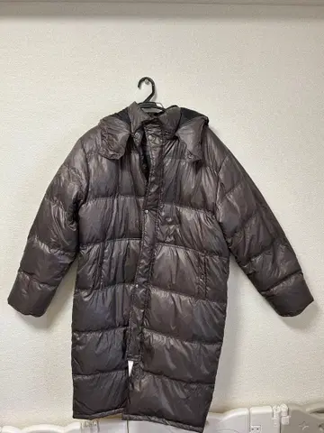롱 기장 다운 코트 남성용 벤치 코트 다운 자켓 후드 부착