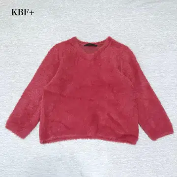 KBF 플러스 샤기 니트 V넥 레드 계열 (One)사이즈 복슬복슬