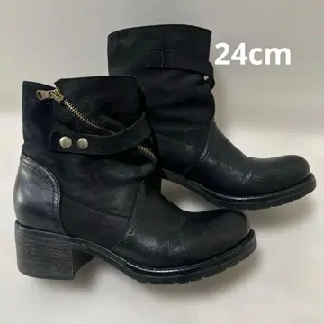 가죽 블랙 엔지니어 부츠 이탈리아제