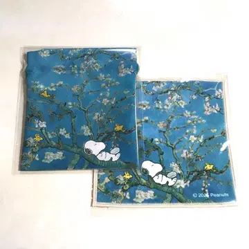 고흐전 피어나는 아몬드 가지 스누피 복조리 파우치와 손수건 SNOOPY