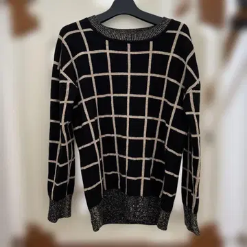 저널 스탠다드 니트 여성용 프리 사이즈 체크 긴팔