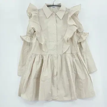 RURU 루루 프릴 셔츠 원피스 베이지