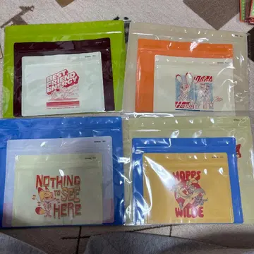 Happy 복권 J상 지퍼 백 세트 4종