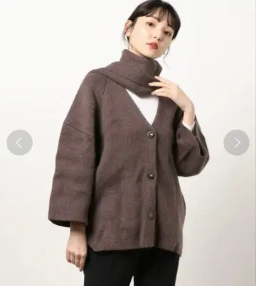 CLANE 클라네 muffler knit cardigan 브라운 1