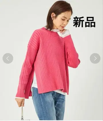 green label relaxing 와이드 리브 슬릿 풀오버